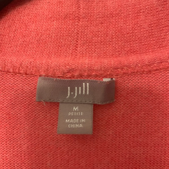 Coral J. Jill Button Up Cardigan Medium Petite with pockets - Picture 5 of 8